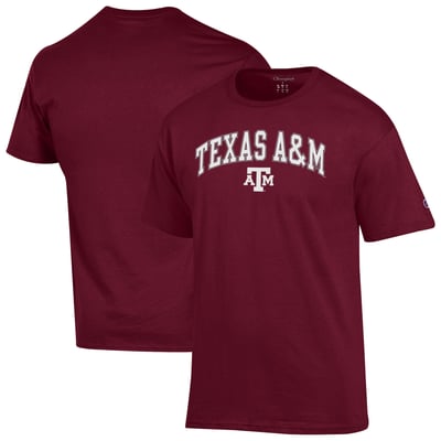  Texas A&M Aggies Champion Arched Logo T-Shirt - Maroon
